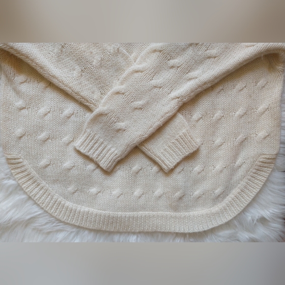 EUC Madewell Wallace cream ribbed crewneck acrylic/wool/mohair cable knit - Picture 11 of 14